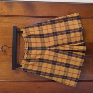 Vintage Mustard Plaid Skort